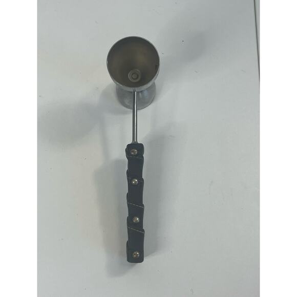 Vintage Double Sided Jigger Shot Cocktail Wine Glass Leather Handle - Picture 4 of 4